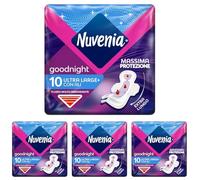 Nuvenia - Assorbente Ultra Notte con Ali - Superficie Traspirante e Assorbenza Rapida - Confezione da 40 Assorbenti