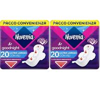 Nuvenia - Assorbente Ultra Notte con Ali - Superficie Traspirante e Assorbenza Rapida - Confezione da 40 Assorbenti