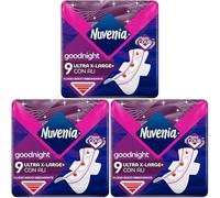 Nuvenia, Assorbente Ultra Notte con Ali XL, Assorbenti per Flusso Molto Abbondante, Confezione da 27 Assorbenti