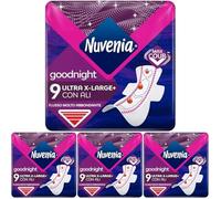 Nuvenia, Assorbente Ultra Notte con Ali XL, Assorbenti per Flusso Molto Abbondante, Confezione da 36 Assorbenti