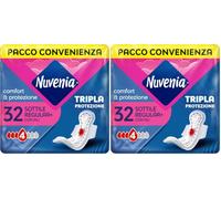 Nuvenia Assorbenti Sottili Normal con Ali, 64 Pezzi | Superficie Morbida, Controllo degli Odori