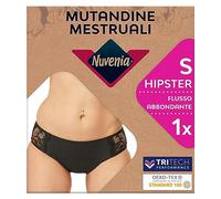Nuvenia Intimawear Mutandine Mestruali, Flusso Abbondante, Taglia S | Lavabili e Riutilizzabili, Protezione Assorbente Integrata Giorno e Notte, Colore Nero