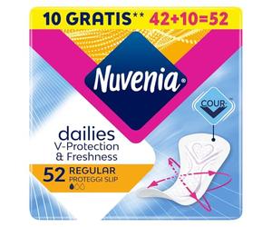 Nuvenia Proteggi Slip Anatomici Stesi Freschezza Quotidiana, 52 Pezzi | Massimo Comfort e Protezione, Confezione da 52 Salva Slip