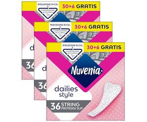 Nuvenia Proteggi Slip String, 3 Confezioni da 30+6 Pezzi | 108 Pezzi Totali, Ideali per Perizoma e String