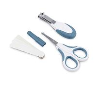Nuvita 1138 - Set di Forbicine con Punte Arrotondate, Tagliaunghie e Lime per Unghie - Blue