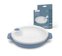 Nuvita 1429 Piatto Svezzamento Termico per Bambini - Con Serbatoio Acqua Calda, Bordo Anti-Schizzo, Fondo Antiscivolo, Manici Antiscottatura - BPA Free, Lavabile in Lavastoviglie - Powder Blue