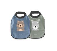 Nuvita 4371 Bavaglini, Powder Blue & Sage Green, Taglia Unica Unisex-Bambini e Ragazzi
