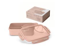 Nuvita 4430 Lunch Box 1000ml - 3 Scomparti Fissi, Coperchio Ermetico, Adatto a Microonde e Lavastoviglie - Ideale per Pappa, Snack o Pranzo - Senza BPA - 6+ Mesi - English Rose