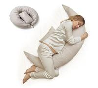 Nuvita 7200 DreamWizard Memory 3D - Cuscino Gravidanza e Allattamento Ergonomico, 3D Mesh Traspirante, Certificazione OEKO-TEX, Fodera Sfoderabile e Lavabile - Beige