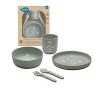Nuvita 8465 Set Pappa in Bioplastica - Piattino, Ciotola, Tazza e Posate in PL