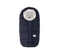 Nuvita 9205 Ovetto Cuccioli | Sacco Universale per Seggiolini Auto con Animaletti | Perfetto per Bambini da 0 a 6 Mesi (80 cm) | Resistente al Freddo fino a -10°C | Blu Notte