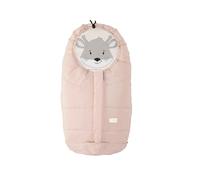 Nuvita 9205 Ovetto Cuccioli | Sacco Universale per Seggiolini Auto con Animaletti | Perfetto per Bambini da 0 a 6 Mesi (80 cm) | Resistente al Freddo fino a -10°C | Rosa Tenue
