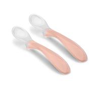 Nuvita Easy Eating Set di 2 Cucchiai in Silicone 6+ mesi colore Rosa, 2 cucchiai