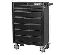 NuvlaGu Tool Cabinet/Tool Cart - 615 mm Length Rolling Metal Toolbox with 7 Drawers & Wheels, Secure Locking Drawers, Mobile Tool Storage Organizer Cabinet for Garage, Workshop & Repair Shop (Black1)