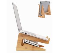 Nuvograin - Supporto per computer portatile, in legno, verticale, in bambù, compatibile con MacBook Air Pro/Dell XPS/Surface pro/HP/Pixelbook/Lenovo, altri laptop da 13-17 pollici