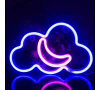 Nuvola Luna LED Neon Segno, blu e rosa accoppiato, luce di stile carina, doppia batteria USB/AA uso, bar, partito, luce della decorazione domestica, regali di vacanza