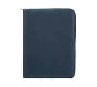 Nuvola Pelle Cartella Portadocumenti A4 in Pelle, Organizer da Lavoro Porta Blocco Note, Portapenne, Porta Tablet con Cerniera a Giro Blu