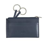 Nuvola Pelle Portachiavi e Portamonete in Vera Pelle Nappa Bustina Astuccio con Zip e 2 anelli per le chiavi Blu