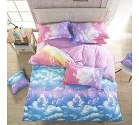 Nuvola Sky Set copripiumino perRainbow Bedding Set di da letto per bambini copripiumino carino leggero rosa morbido e blu cielo camera da letto bella adolescenti copriletto singolo cerniera