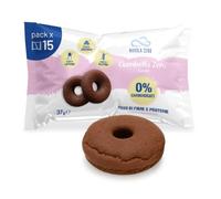 Nuvola Zero - Ciambella Zero, Snack Proteici Senza Zucchero, Dolci Senza Glutine e Lattosio, Zero Carboidrati, al Gusto Cacao, Confezione da 15pz. Made in Italy.