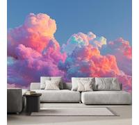 Nuvole Bianche Sognanti Carta da Parati Fotografica Nuvola Colorata Nel Cielo Carta da Parati Fotomurali Vello Sfondo Murale Per Camera Da Letto Soggiorno Fotomurali (500 x 280 cm)