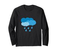 Nuvole Blu Tempesta con Gocce di Pioggia Che Cadono - Tempo piovoso Maglia a Manica