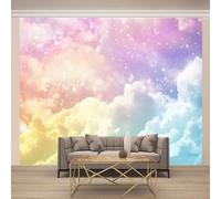Nuvole Carta Da Parati Panoramica Murale 350X256Cm Cielo Colorato Tessuto Non Tessuto Murali Effetto 3D Motivo Decorazioni Da Parete Per Bambini Camera Da Letto Soggiorno