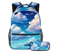 Nuvole colorate Migliora il tuo gioco di ritorno a scuola con il nostro set di 2 zaini per bambini, perfetto per ragazzi ragazze adolescenti, Multicolore#01, B：29.4x20x40cm P：19x7.5x3.8cm, Zaini