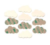 Nuvole di legno V1, 1-10 cm, autoadesive, ideali come decorazione da parete per fai da te e dipingere, dimensioni: nuvole larghe 3 cm, confezione da 10 pezzi