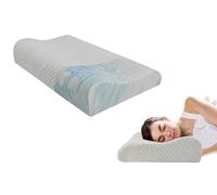 Nuvole di Sonno - Coppia Cuscini Cervicale in Memory Foam HD Traspirante Correttore, Guanciali Ortopedici a Doppia Onda da Letto con Rivestimento Lavabile Ergonomico per Collo Made in Italy