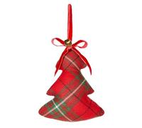 NUVOLE DI STOFFA Decoro per Albero di Natale in Tessuto Tartan Scozzese, Vintage, Cartolina di Natale H11 cm 2 Varianti (1pz) Albero