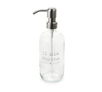 NUVOLE DI STOFFA Dosatore Sapone liquidi Bagno con Tappo e Frase in Vetro Shabby Chic My Home