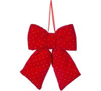 NUVOLE DI STOFFA Fiocco ROSSO natalizio velluto con glitter cm. cm 36x28x7