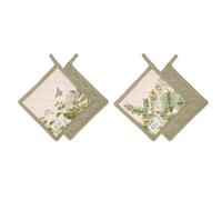 Nuvole di Stoffa Presina quadrata da cucina in cotone "Herbarium" Shabby Chic 18x18 cm 2 varianti (1pz) - B