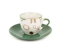 Nuvole di Stoffa Set 2 tazzine da caffè natalizie in porcellana con piattino, vintage, "Ricordi" 90 ml