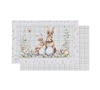 Nuvole di Stoffa Set 2 Tovagliette americane di pasqua in cotone "Rabbit PePen" 33x50 cm VARIANTE: A