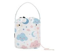 Nuvole e Lune Crochet Filato Bag Portatile Filato Tote Bag per Knitting Tools kit para tejer