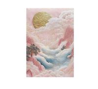 Nuvole rosa Montagne Paesaggio Cinese Pittura piccole bandiere esterne decorative bandiere esterne & banner per la decorazione del giardino 28x40 double sided