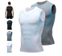 Nuvraa V2 Compression Vest, 2025 New EvolvOff V Men Shaper Shirt,Feel The Power of Confidence, Energy & Strength (2-PCS-B, S)