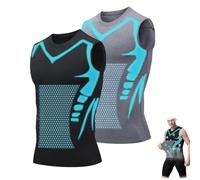 Nuvraa V2 Gilet a compressione V-Boost Shape Wear Shirt da uomo Senti la forza di fiducia, energia e forza., 2-nero, XXXL