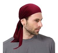 NUWIND Cappello Turbante fascia da pirata Renaissance medievale, da donna, uomo, sciarpa, pirata, accessorio per travestimento da Halloween lungo coda bandana triangolare, colore: rosso
