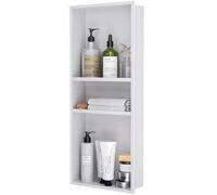 NUWJBYE Nicchia per doccia in acciaio inox, a 3 livelli, non necessita di piastrelle per riporre il bagno, mensola da parete per riporre shampoo e articoli da toeletta. Bianco (10,2 x 30,5 x 76,2 cm)