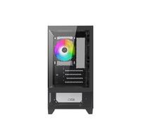 Nuwo Clash CK100 Case PC Gaming Micro-ATX - Mini Tower 3 Ventole ARGB 120mm - Pannello Frontale e Laterale in Vetro Panoramico Senza Cornice, Nero