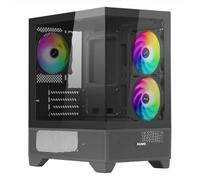 Nuwo Case PC Gaming Clash CK100 Micro-ATX Mini Tower 3 ventole ARGB 120mm Vetro Nero