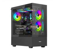 Nuwo Clash CK500 | Case PC Gaming ATX Mid Tower | 3 Ventole ARGB 120mm | Pannello Frontale e Laterale in Vetro Temperato Senza Cornice | Nero