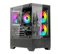 Nuwo Flow FK100 | Case PC Gaming Micro-ATX Mini Tower Nero | 3 Ventole ARGB 120mm Incluse | Doppio Vetro Temperato Panoramico | Airflow Mesh | USB 3.0