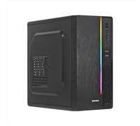 Nuwo Itak I603 Case Micro-ATX Mini-ITX con Alimentatore 240W per PC Desktop Office Mini Tower mATX 0.40MM SPCC, Strip LED e Lettore Card, USB 3.0, Nero