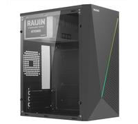 Nuwo Itak IK150 | Case PC Compatto Micro-ATX con Alimentatore 500W | Compatibile con MicroATX e Mini-ITX | Strip LED e USB 3.0, Nero