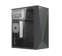 Nuwo Itak IK150 | Case PC Compatto Micro-ATX con Alimentatore 500W | Compatibile con MicroATX e Mini-ITX | Strip LED e USB 3.0, Nero