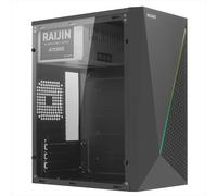 Nuwo Itak IK150 | Case PC Compatto Micro-ATX con Alimentatore 500W | Compatibile con MicroATX e Mini-ITX | Strip LED e USB 3.0, Nero